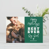 Beste hond papa ooit | Foto Feestdagenkaart (Staand voorkant)