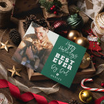 Beste hond papa ooit | Foto Feestdagenkaart<br><div class="desc">Deze Kerstmis vieren we onze viervoeters en de mensen die onvoorwaardelijk van ze houden. Bekijk onze 'Prettige Hoe-lidag' kaart, gepersonaliseerd met de naam van je pup en een favoriete foto. Perfect om de beste hond papa ter wereld cadeau te geven! Met een toegevoegde pootafdruk om de deal te bezegelen, is...</div>