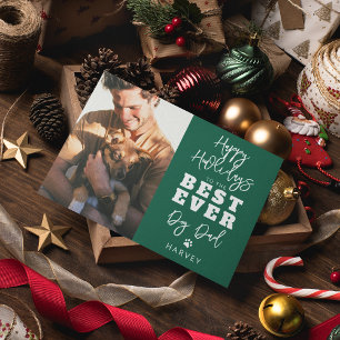 Beste hond papa ooit   Foto Feestdagenkaart