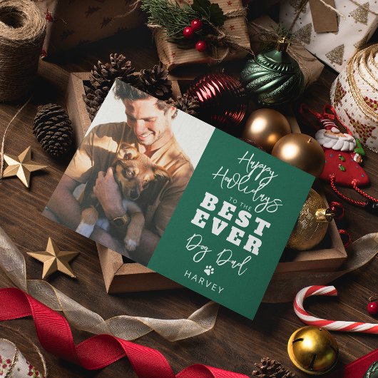 Beste hond papa ooit | Foto Feestdagenkaart