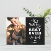 Beste hond papa ooit | Foto Feestdagenkaart (Staand voorkant)