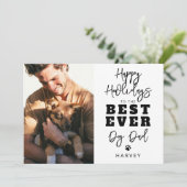 Beste hond papa ooit | Foto kerstkaart (Staand voorkant)