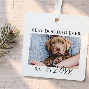 Beste hond papa ooit foto moderne minimalistische  metalen ornament
