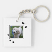 Beste hond papa ooit foto pootafdruk sleutelhanger (Achterkant)