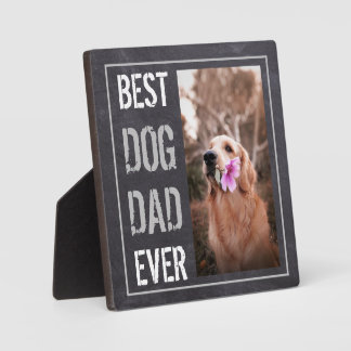 Beste hond papa ooit foto rustiek krijtbord fotoplaat