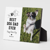 Beste hond papa ooit foto Vaderdag Fotoplaat (Zijkant)