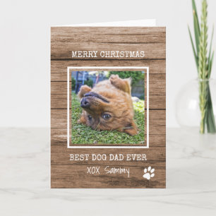 Beste hond papa ooit foto vrolijk kerstfeest kaart