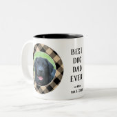 Beste Hond Papa Ooit Fotonaam Beige Tweekleurige Koffiemok (Voorkant links)