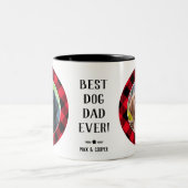 Beste hond papa ooit fotonaam rood tweekleurige koffiemok (Center)