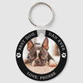 Beste hond papa ooit Franse bulldog aangepaste fot Sleutelhanger (Voorkant)
