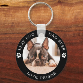 Beste hond papa ooit Franse bulldog aangepaste fot Sleutelhanger