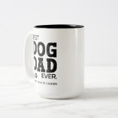Beste hond papa ooit gepersonaliseerd tweekleurige koffiemok (Voorkant links)
