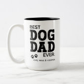 Beste hond papa ooit gepersonaliseerd tweekleurige koffiemok (Links)