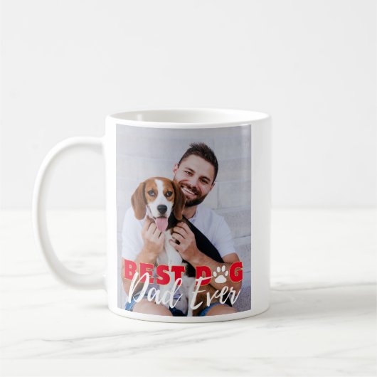 Beste hond papa ooit gepersonaliseerde foto's koffiemok (Links)