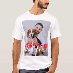 Beste hond papa ooit gepersonaliseerde foto's t-shirt