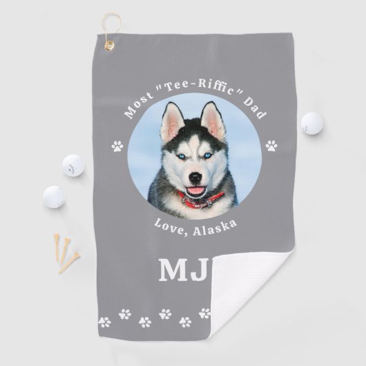 Beste HOND PAPA ooit gepersonaliseerde huisdier fo Golfhanddoek (Insitu)