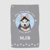 Beste HOND PAPA ooit gepersonaliseerde huisdier fo Golfhanddoek (Voorkant)