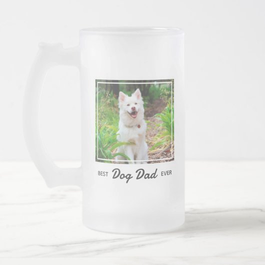 Beste hond papa ooit - gepersonaliseerde Schattige Matglas Bierpul (Links)