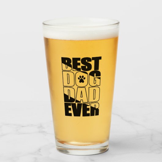 Beste hond papa ooit glas (Voorkant gevuld)