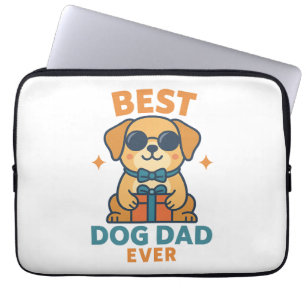 Beste hond papa ooit – Grappig vaderdag hond shirt Laptop Sleeve