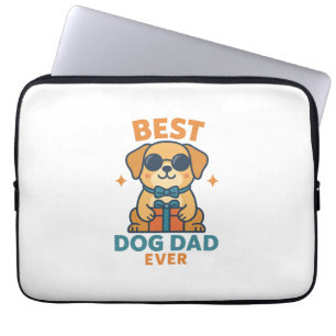 Beste hond papa ooit � Grappig vaderdag hond shirt Laptop Sleeve