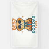 Beste hond papa ooit – Grappig vaderdag hond shirt Spandoek (Verticaal)