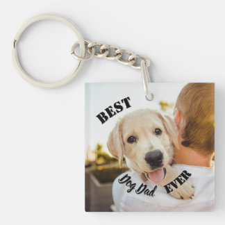 Beste hond papa ooit grappige huisdier foto sleutelhanger