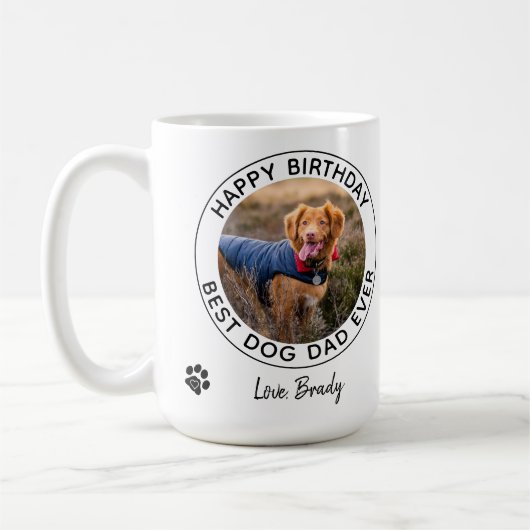 Beste Hond Papa Ooit - Happy Birthday Pet Foto Koffiemok (Links)