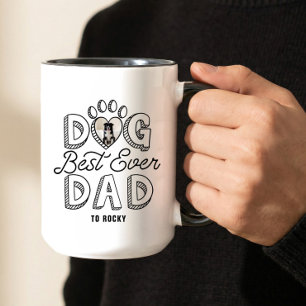 Beste Hond Papa Ooit Hart Pootafdruk Huisdier Foto Mok