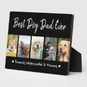 Beste Hond Papa Ooit Huisdier 5 Foto Collage Zwart Fotoplaat (Zijkant)