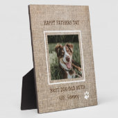 Beste Hond Papa Ooit Jute Foto Vaderdag Fotoplaat (Zijkant)