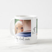 Beste hond papa ooit moderne aangepaste foto en ho koffiemok (Voorkant links)