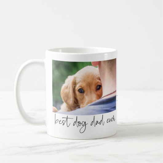 Beste hond papa ooit moderne aangepaste foto en ho koffiemok (Links)