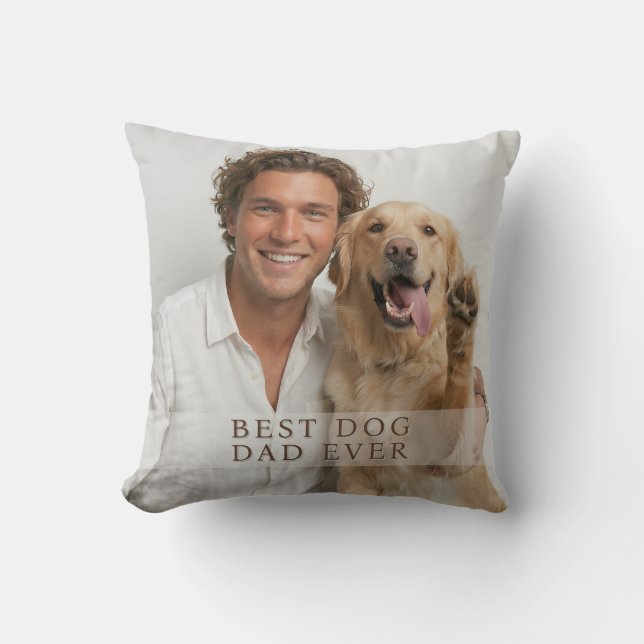 Beste hond papa ooit moderne aangepaste foto kussen (Voorkant)