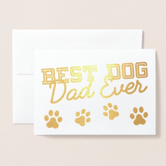 Beste hond papa ooit Moderne poten Aangepaste huis Folie Kaarten (Voorkant met envelop)