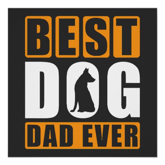 Beste Hond Papa Ooit Perfect Poster (Voorkant)