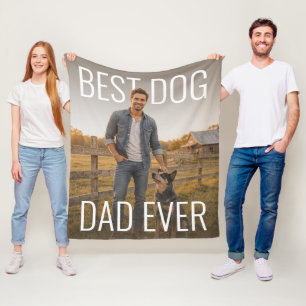 Beste hond papa ooit PhotoPop Fleece Deken