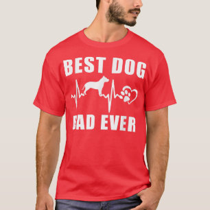 Beste hond papa ooit Pit Bull hond Hartslag Poot P T-shirt