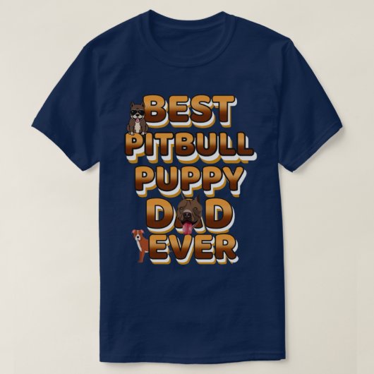 Beste hond papa ooit Pitbull T-shirt (Design voorkant)
