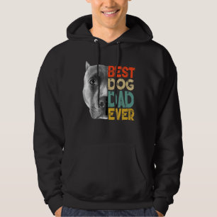 Beste Hond Papa Ooit Pitbull Vaderdag Retro Hoodie
