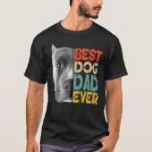 Beste Hond Papa Ooit Pitbull Vaderdag Retro T-shirt (Voorkant)