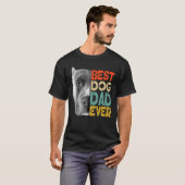 Beste Hond Papa Ooit Pitbull Vaderdag Retro T-shirt (Voorkant volledig)