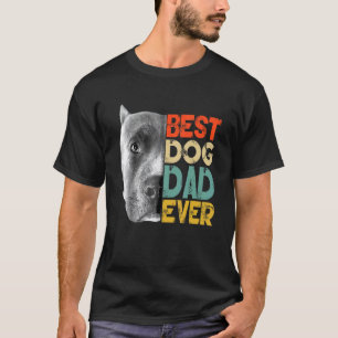 Beste hond papa ooit Pitbull Vaderdag Retro T-shirt