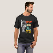 Beste hond papa ooit Pitbull Vaderdag Retro T-shirt (Voorkant volledig)