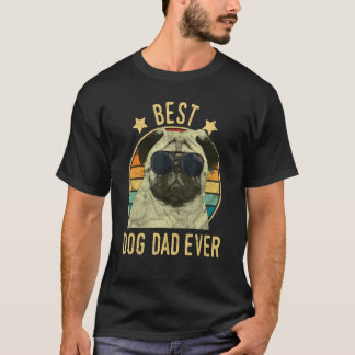 Beste hond papa ooit Pug Vaderdag cadeau T-shirt
