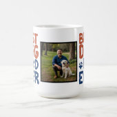 Beste hond papa ooit retro gepersonaliseerde foto koffiemok (Center)
