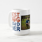Beste hond papa ooit retro gepersonaliseerde foto koffiemok (Voorkant links)