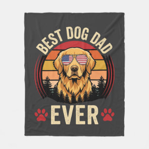 Beste hond papa ooit Retro Golden Retriever Fleece Deken