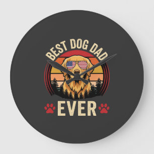 Beste hond papa ooit Retro Goud Retriever Grote Klok