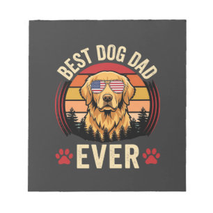 Beste hond papa ooit Retro Goud Retriever Notitieblok